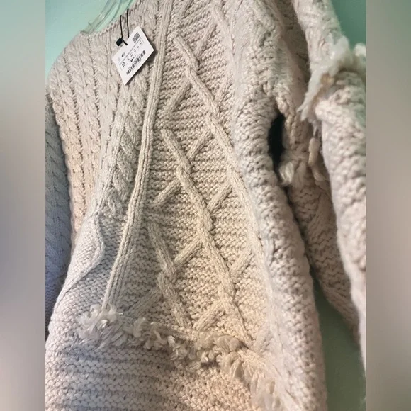 Zara Ivory Pullover Sweater Woven Textures. NWT! S. - Picture 13 of 15